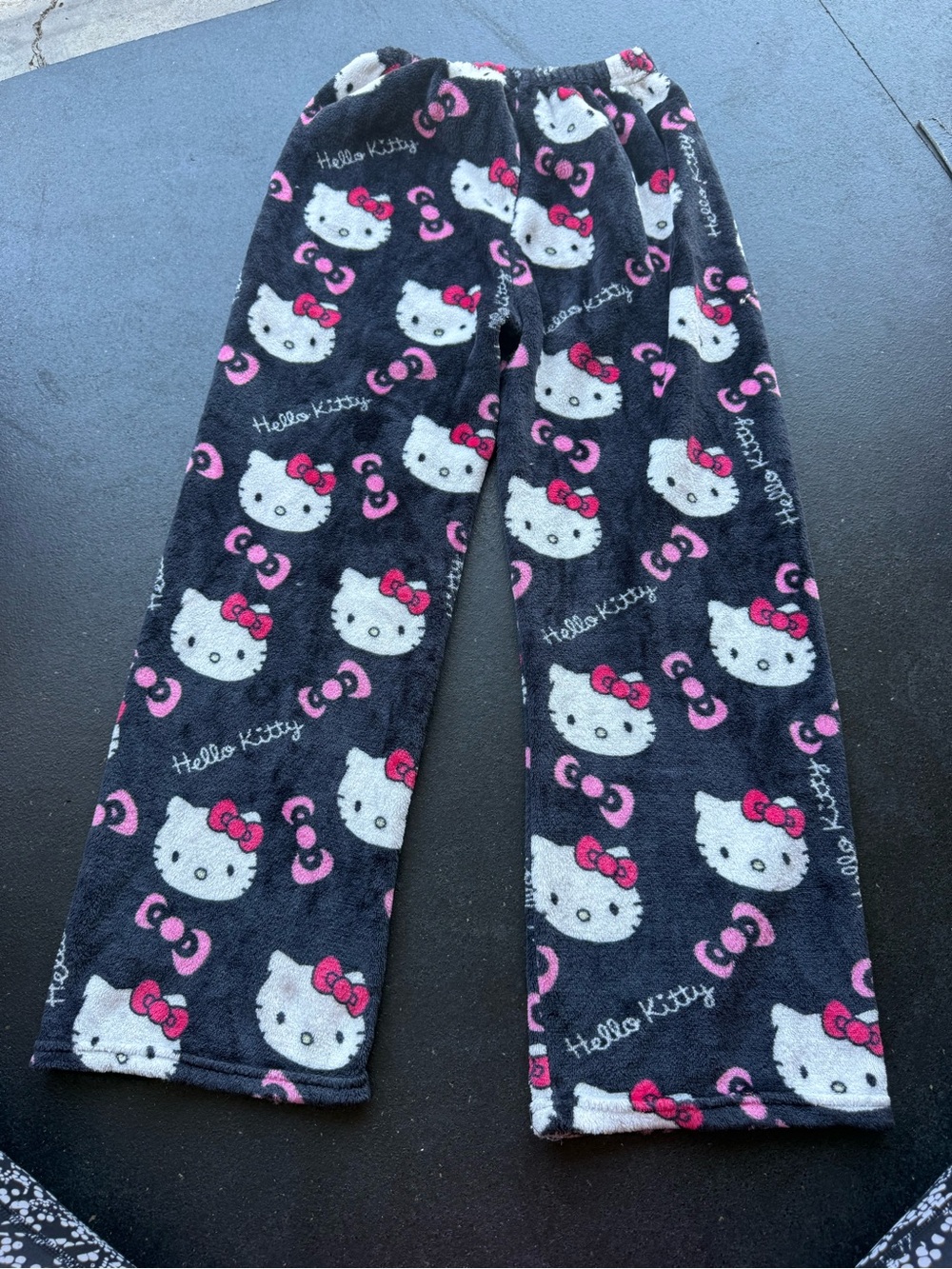 Hello Kitty Black and Pink Fleece Pajama Pants
